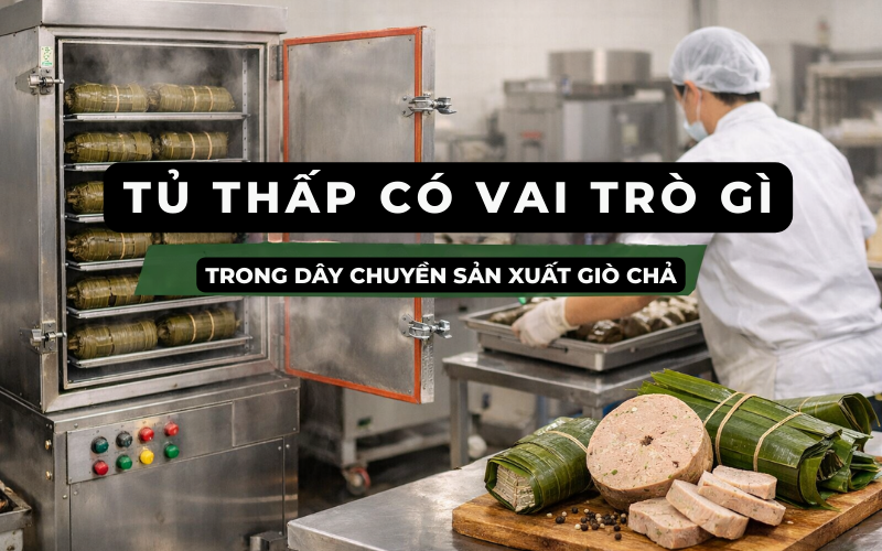Tủ hấp giò chả có vai trò gì trong dây chuyền sản xuất giò chả?
