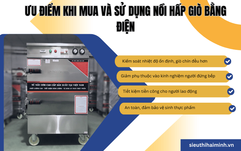 Ưu điểm khi mua và sử dụng nồi hấp giò bằng điện