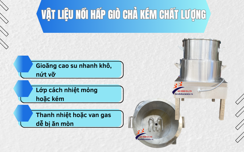 Vật liệu nồi hấp giò chả kém chất lượng