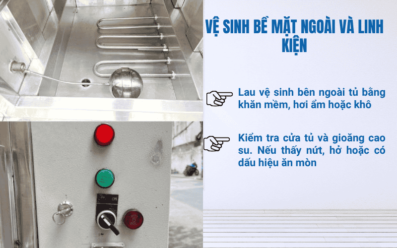 Vệ sinh bề mặt ngoài và linh kiện