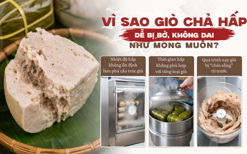 Vì sao giò chả hấp dễ bị bở, không dai như mong muốn
