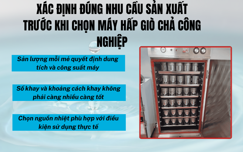 Xác định đúng nhu cầu sản xuất trước khi chọn máy hấp giò chả công nghiệp