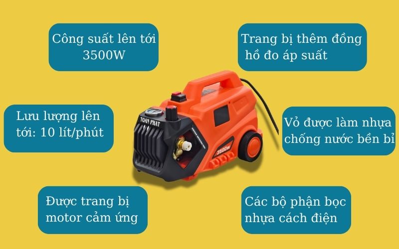 Ưu điểm nổi bật máy rửa xe cao áp xách tay TP3500
