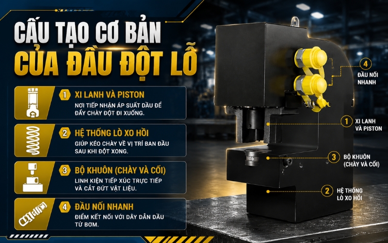 Cấu tạo cơ bản của đầu đột lỗ