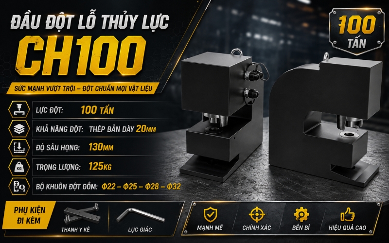 Đầu đột lỗ thủy lực CH100