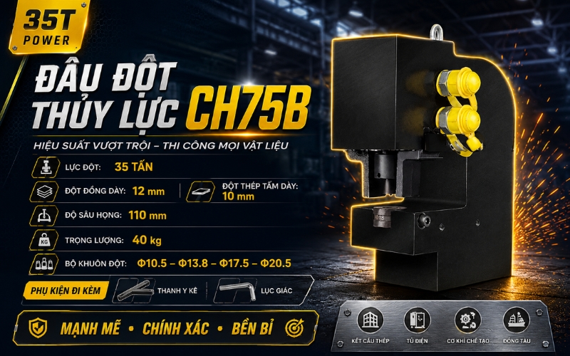 Đầu đột thủy lực CH75B