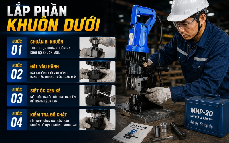Lắp phần khuôn dưới