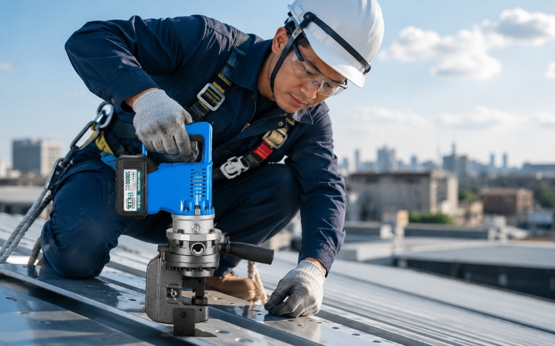 Máy đột lỗ thủy lực dùng pin