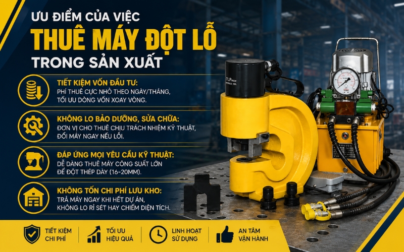 Ưu điểm của việc thuê máy đột lỗ trong sản xuất