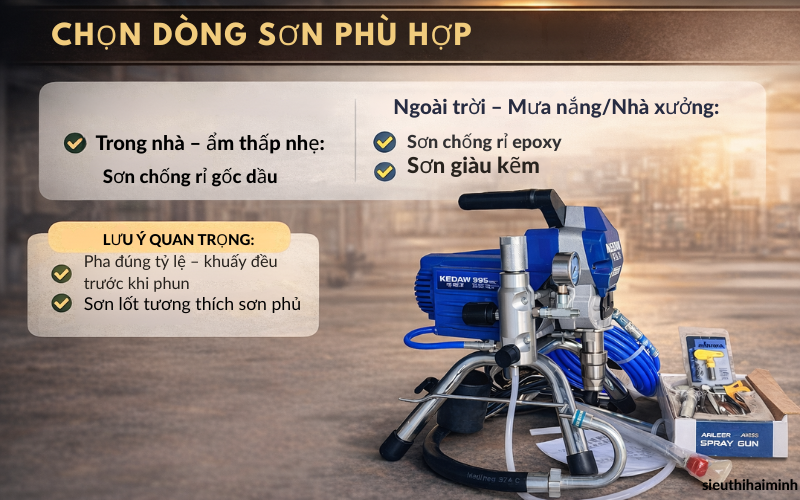  Chọn dòng sơn phù hợp