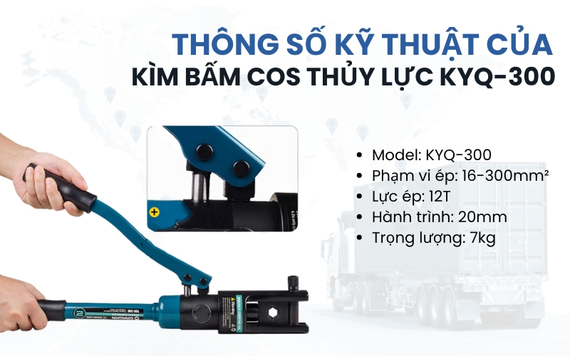 Thông số kỹ thuật của kìm bấm cos thủ lực KYQ-300