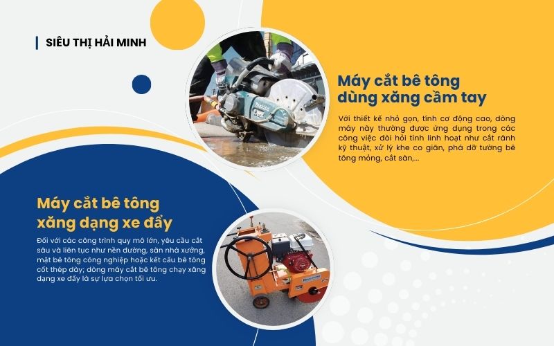 Các loại máy cắt bê tông dùng xăng phổ biến