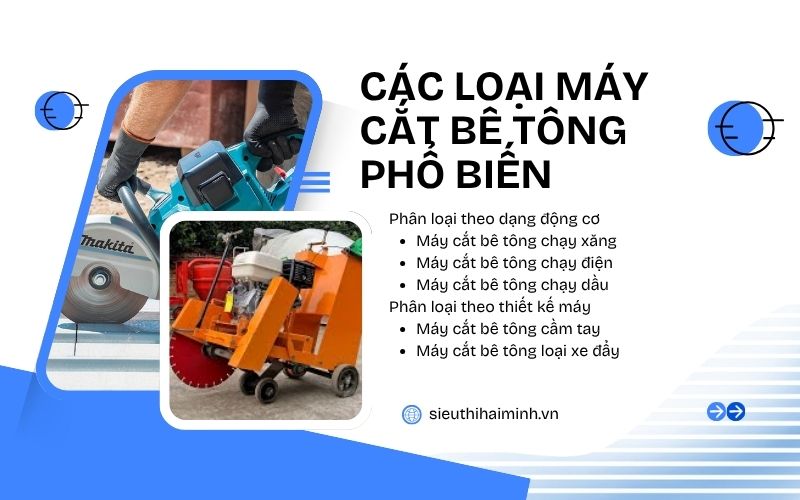 Các loại máy cắt bê tông phổ biến