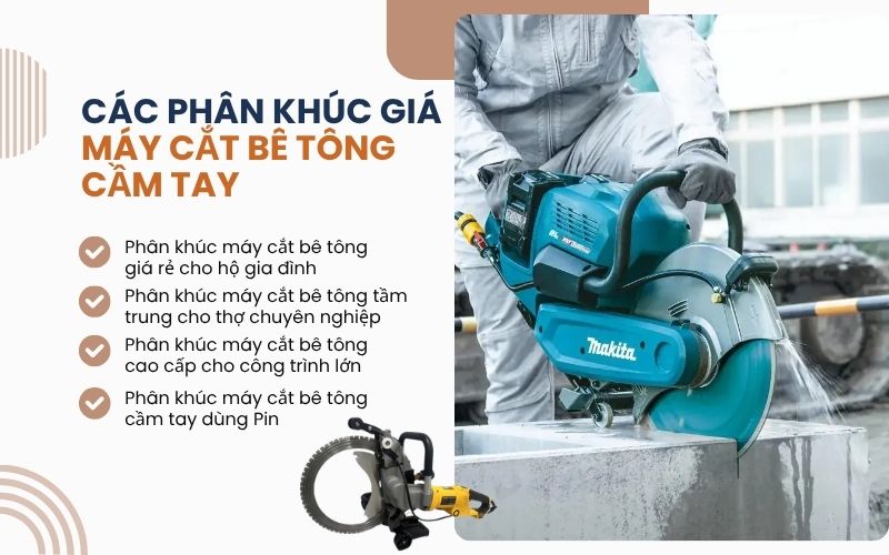 Các phân khúc giá máy cắt bê tông cầm tay