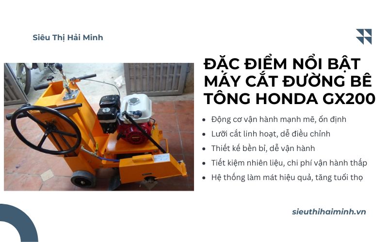 Đặc điểm nổi bật máy cắt đường bê tông Honda GX200