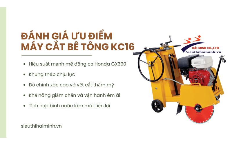 Đánh giá ưu điểm máy cắt bê tông KC16