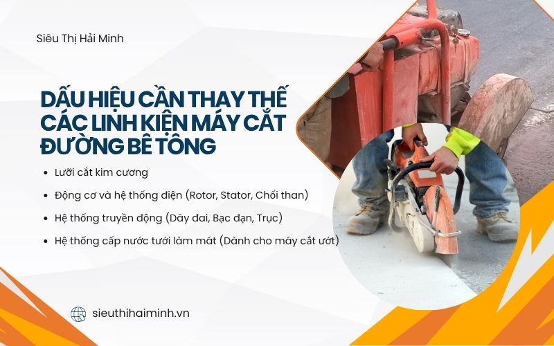 Dấu hiệu cần thay thế các linh kiện máy cắt bê tông