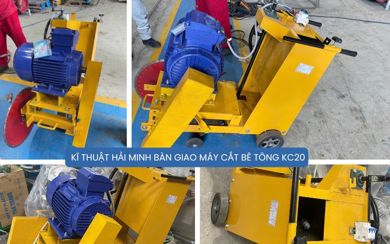 Kĩ thuật bàn giao máy cắt bê tông KC20 lắp motor điện