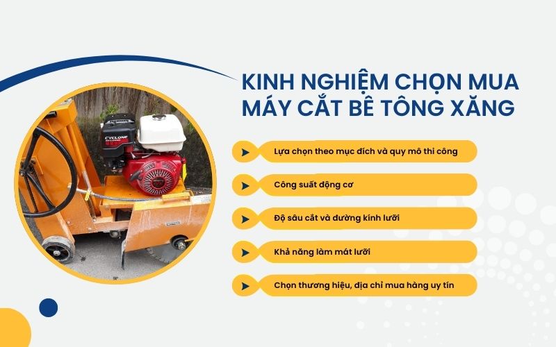Kinh nghiệm chọn mua máy cắt bê tông xăng