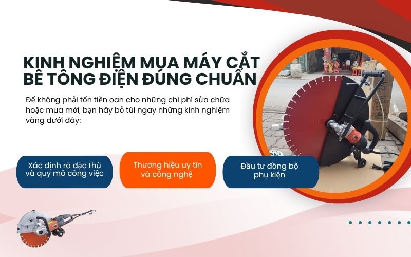 Kinh nghiệm mua máy cắt bê tông điện đúng chuẩn