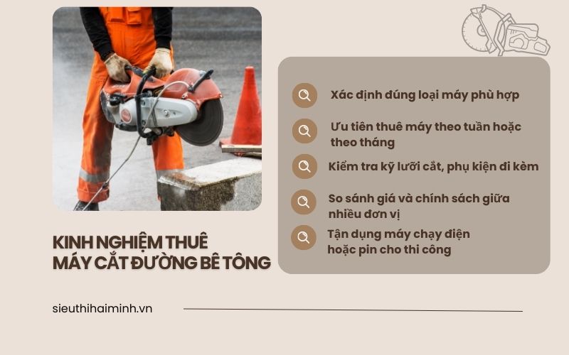 Kinh nghiệm thuê máy cắt đường bê tông