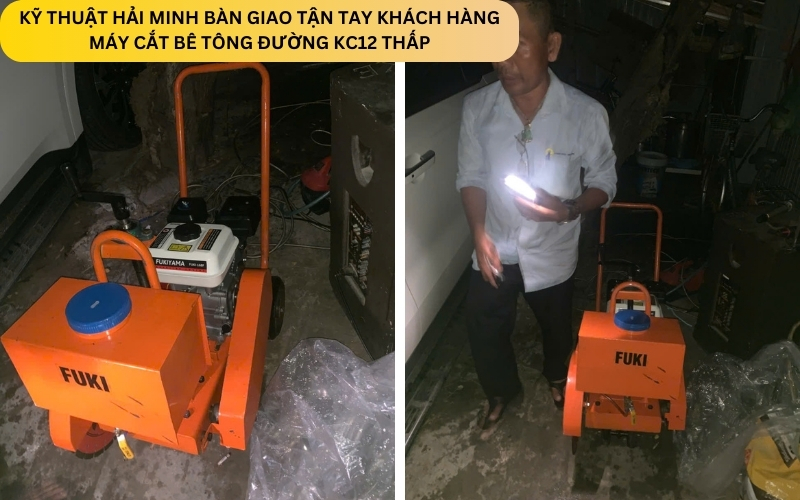 kỹ thuật Hải Minh bàn giao máy cắt bê tông đường KC12
