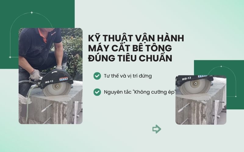 Kỹ thuật vận hành máy cắt bê tông đúng tiêu chuẩn