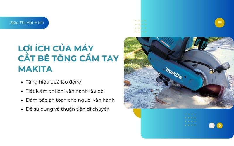 Lợi ích của máy cắt bê tông cầm tay Makita