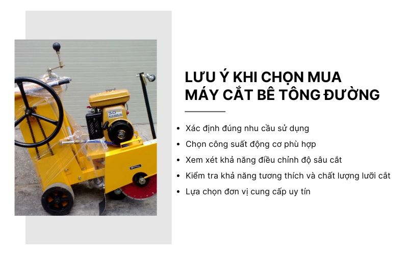 Lưu ý khi chọn mua máy cắt bê tông đường