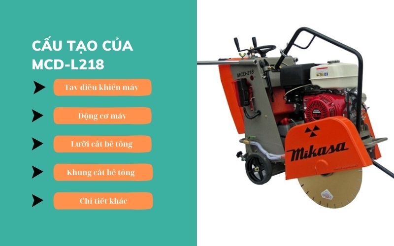 Cấu tạo của máy cắt bê tông MCD-L218