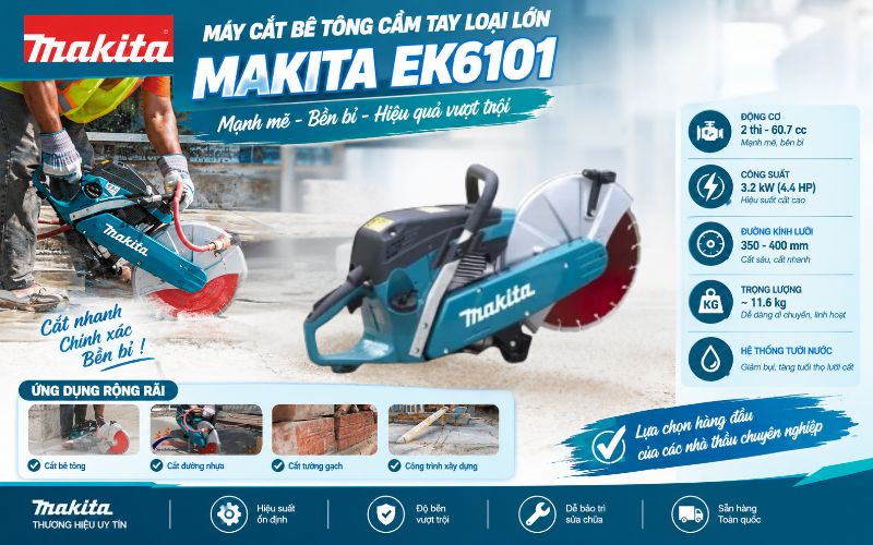 Máy cắt bê tông cầm tay loại lớn Makita EK6101