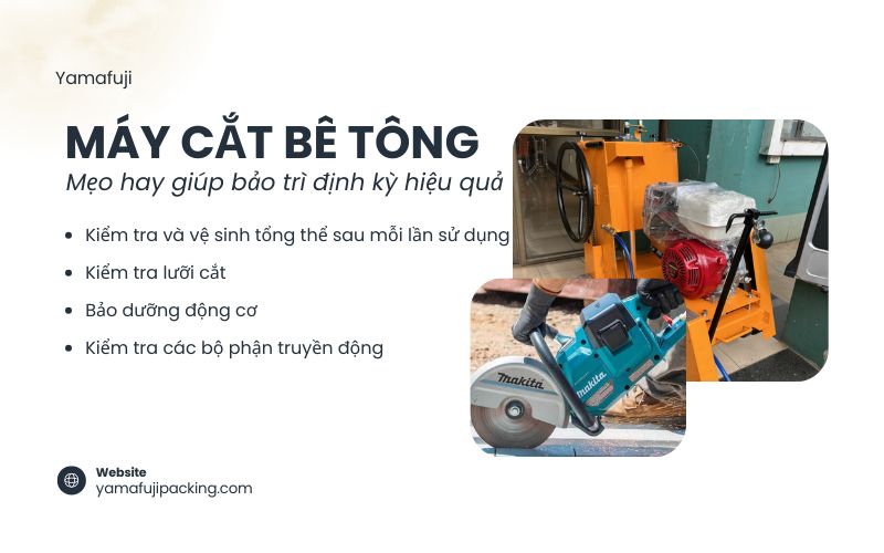 Mẹo hay giúp bảo trì máy cắt bê tông định kỳ hiệu quả
