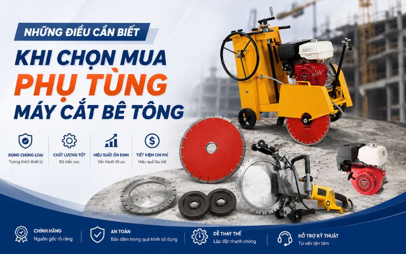 Những điều cần biết khi chọn mua phụ tùng máy cắt bê tông