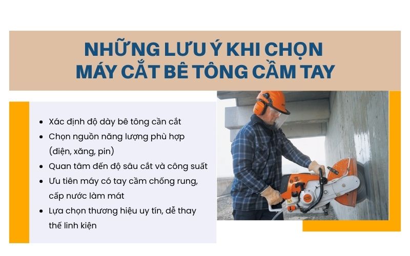 Những lưu ý khi chọn máy cắt bê tông cầm tay