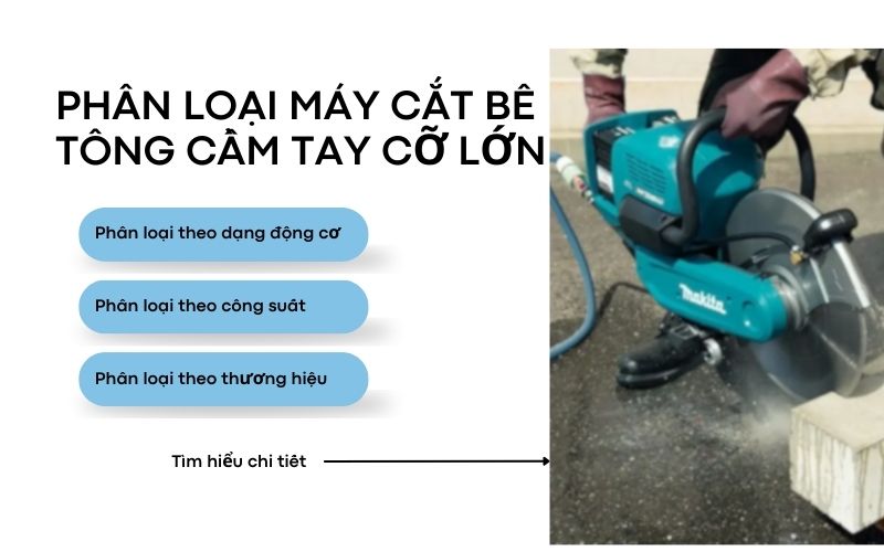 Phân loại máy cắt bê tông cầm tay cỡ lớn