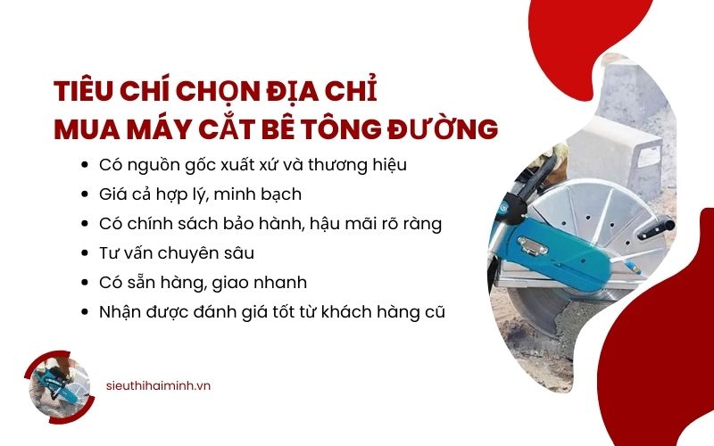 Tiêu chí chọn địa chỉ mua máy cắt bê tông đường