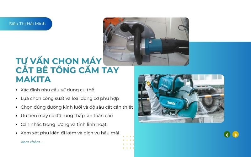 Tư vấn chọn máy cắt bê tông cầm tay Makita phù hợp 