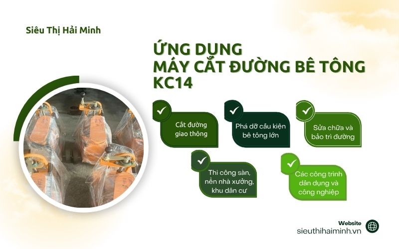 Ứng dụng của máy cắt đường bê tông KC14