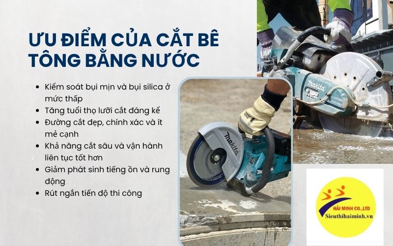 Ưu điểm của cắt bê tông bằng nước