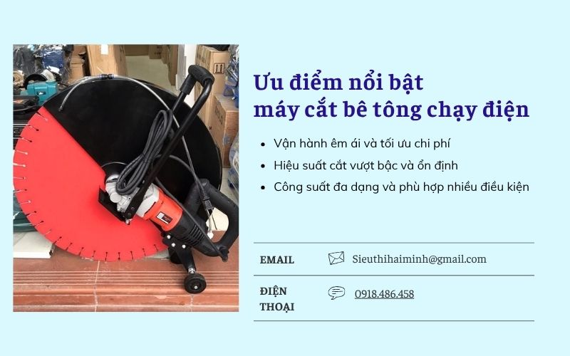 Ưu điểm nổi bật của máy cắt bê tông chạy điện