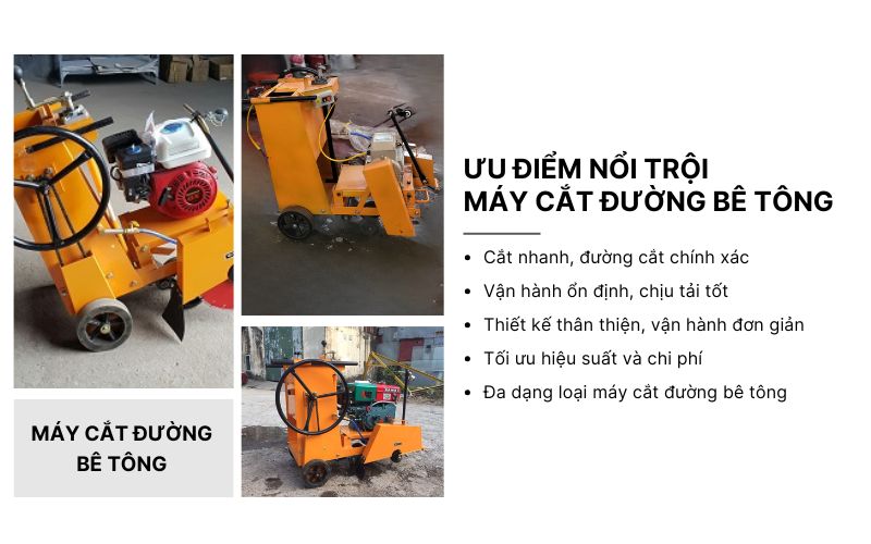 Ưu điểm nổi trội của máy cắt đường bê tông