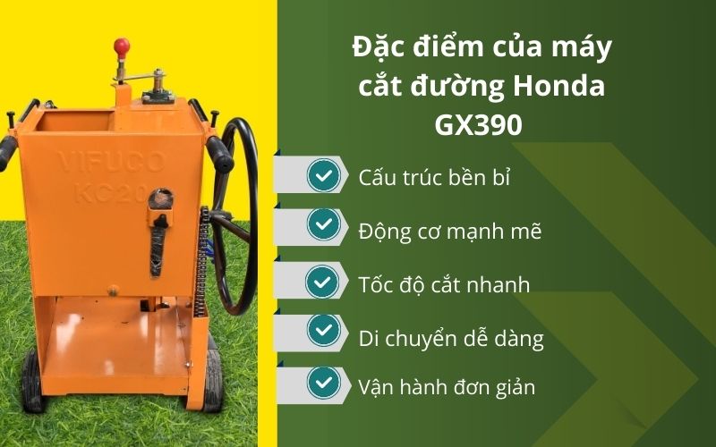 Đặc điểm nổi trội của máy cắt mặt đường Honda GX390 (KC20)