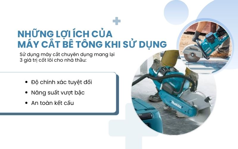 Những lợi ích của máy cắt bê tông khi sử dụng