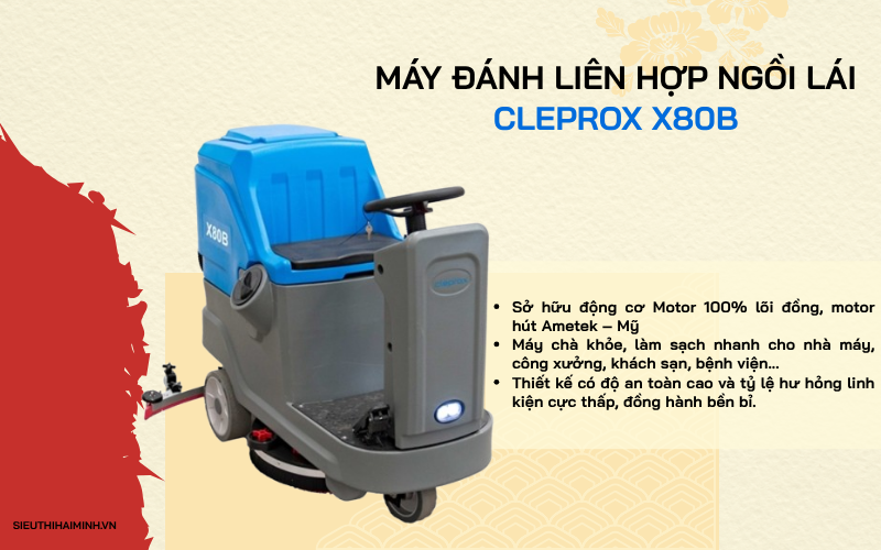 Máy lau sàn ngồi lái CLEPRO X80B