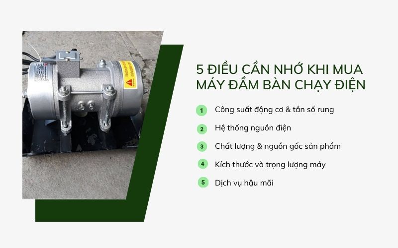 5 điều cần nhớ khi mua máy đầm bàn chạy điện