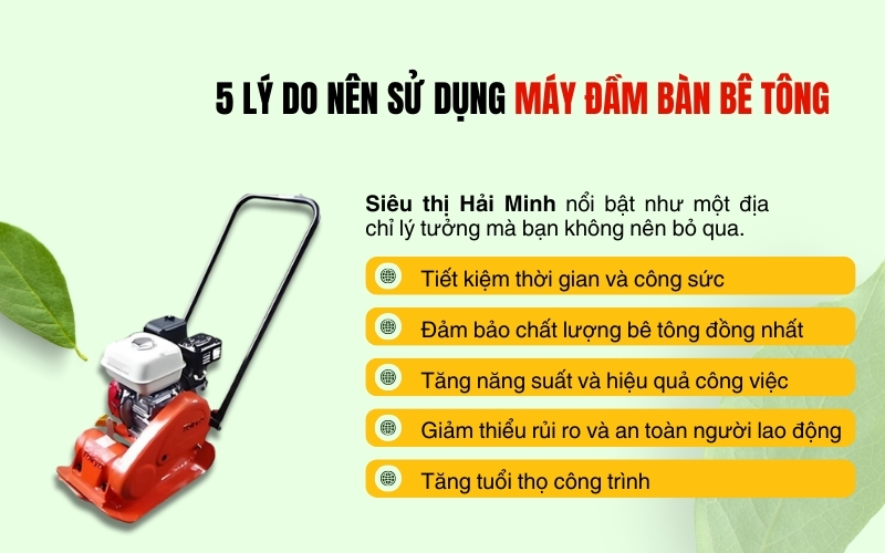 5 lý do nên sử dụng máy đầm bàn bê tông 