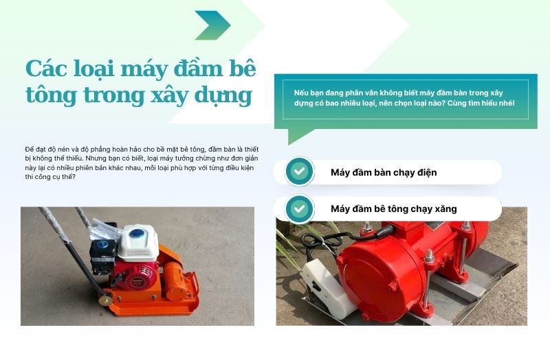 Các loại máy đầm bê tông trong xây dựng
