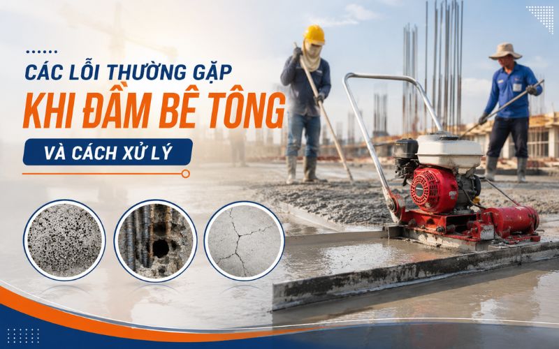 Các lỗi thường gặp khi đầm bê tông và cách xử lý