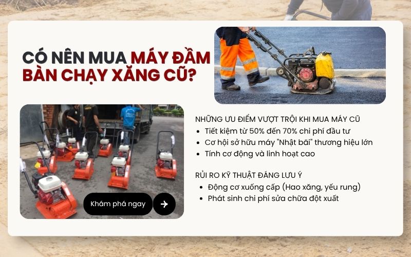 Có nên mua máy đầm bàn chạy xăng cũ?