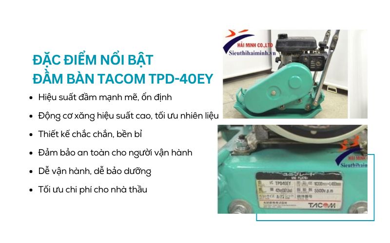 Đặc điểm nổi bật của đầm bàn Tacom TPD-40EY